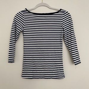 Zara Stripped t-shirt white and navy blue